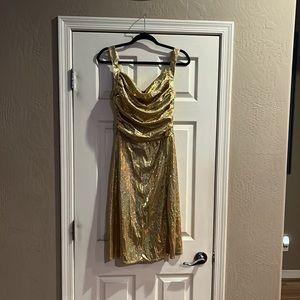 Disco diva gold dress, size Small. New in bag